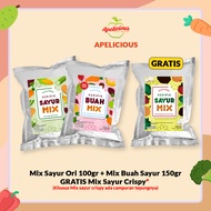 APELICIOUS [FREE MIXED CRISPY FLOUR VEGETABLE CHIPS] ORIGINAL VEGETABLE CHIPS MIX + FRUIT AND VEGETA