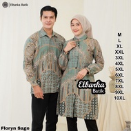 KATUN KEMEJA Men's Couple Batik Tops Latest JumboWanitas - Long & Short Sleeve Shirts - Full Button 