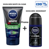 Paket NIVEA MEN WHITE OIL CLEAR+ NIVEA MEN  DEODORANT BLACK CHARCOAL