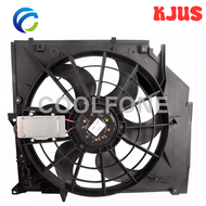 [HKJUS] พัดลมไฟฟ้าหม้อน้ำสำหรับ BMW E46 316i 318i 318ti 320i 323Ci 325Ci 325ti 328i 330i 330xi 17117
