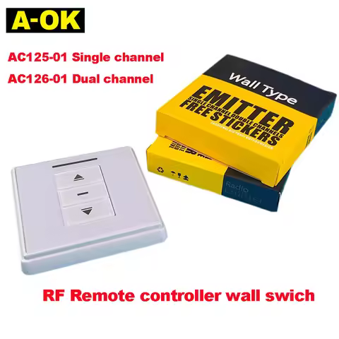 A-OK AC125-01/AC126-01 Single/Dual Wall Switch panel,Wireless remote Wall Controller for A-OK RF433 