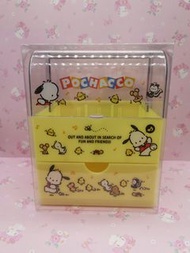 全新日本sanrio 現貨PC狗桌面收納盒多功能儲物整理盒收納抽屜分隔透明蓋子
