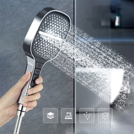 8-Speed Square Shower Head Large Panel Booster Faucet Nozzle Water Saving Piano Adjustable Water Mas