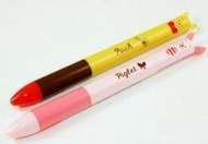 Coco馬日本代購~日本製 小熊維尼 小豬 POOH 造型雙色筆 0.5mm原子筆 黑紅~現貨~
