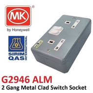 MK G2946ALM Double Metal Clad Switch Socket Outlet