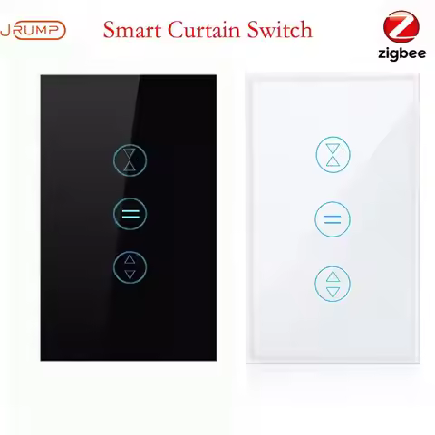 JRUMP WiFi/Zigbee Smart Curtain Switch,Motorized Blinds Control,Tuya Alexa Google Compatible,Smart S