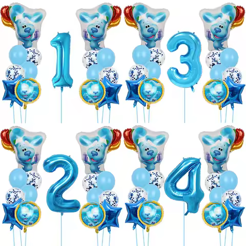 Blue Clues Blue Spotted Dog Theme Balloon Children's Cartoon Animation Dog Birthday Party 1-9 Digita