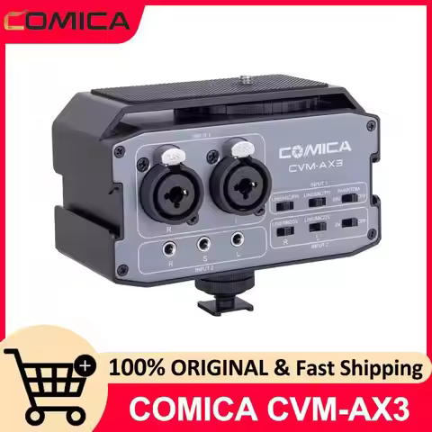 COMICA CVM-AX3 Dual XLR/6.35mm/3.5mm Video Audio Mixer, Camera Mixer for Canon Nikon Sony Panasonic 