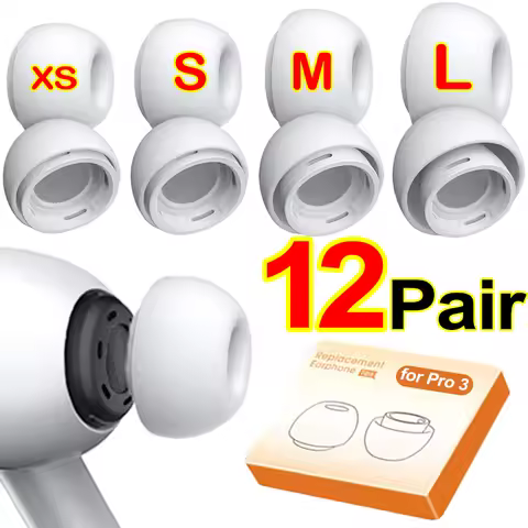 1-12Pair Soft Silicone Eartips XS/S/M/L Earplugs for Apple AirPods Pro 3rd Gen Replacement Earbuds C
