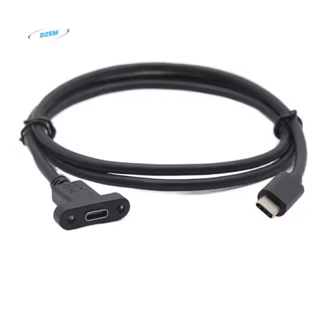 Line Panel Mount With Screw Hole Lock Connector Cable USB-C Extension Line USB-C Male To Female Cabl