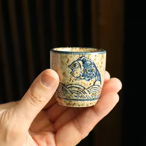 Japanese-style Ceramic Antique White Wine Cup Sake Set Home Retro Coffee Cup Wine Pot Shochu Classic