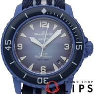 二手 Swatch Blancpain x Swatch Bioceramic Fathoms Atlantic Ocean SO35A100，生物陶瓷/尼龍男士腕錶，藍色，狀況極佳，附帶錶盒和保固卡