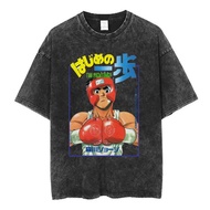 2025 Áo thun vintage anime mới Hajime No Ippo áo thun Kamogawa Boxing Gym Harajuku áo thun Makunouch