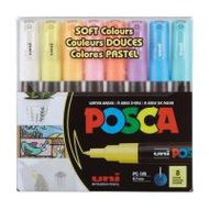 uni ปากกามาร์คเกอร์ POSCA รุ่น PC-1M Soft Color Set 8 สี (353705-727522010)