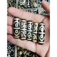 8-EYEd Dzi 3.5cm, nine-gold ink meaning 8 auspiciousness, peace, fortune, luck, Tibetan feng shui