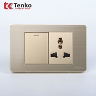 TENKO TK-C7G-041 Yellow Aluminum Metal Wall Socket Switch