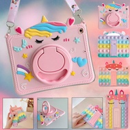 3D Unicorn Pop it Push Kids Case For iPad Mini Air 6 M2 M4 2024 9.7 2017/2018 Pro 10.5 10.9 11 7th/8