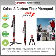 IFOOTAGE Cobra 3 Carbon Fiber Monopod with PedalProfessional Monopod for Cameras