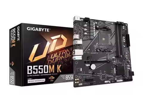 GIGABYTE B550M K AM4 AMD B550 Micro-ATX Motherboard with Dual M.2, SATA 6Gb/s, USB 3.2 Gen 1, Realte