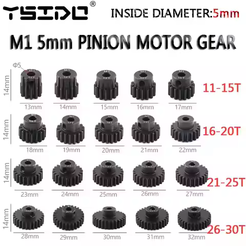 Gear M1 5mm 11T 12T 13T 14T 15T 16T 17T 18T 19T 20T 21T 22T 23T 24T 25T 26T 27T 28T 29T 30T Pinion M