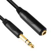 6.35mm 1/4" inch Stereo Plug Male to 1/4 Female Stereo Headphone Guitar Extension Cable Cord, Gold P
