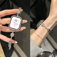 Diamond Bracelet Strap for IWatch Diamond Strap 45mm S9 Flower Strap S11 46mm S10 IWatch Metal Band 