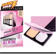 (ส่งไว)MAYBELLINE แป้งเมย์เบลลีน CLEAR SMOOTH ALL IN ONE SPF32 PA+++9กรัม(เบอร์1 ผิวขาวอมชมพู) #แป้ง