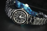 manka時尚主流,黑色精密陶瓷製石英錶,類 J12限量款 ,sapphire藍寶石水晶錶鏡