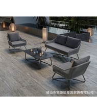 Simple Outdoor Aluminum Alloy Outdoor Combination Courtyard Rattan Woven Rope Sofa Balcony Homestay 