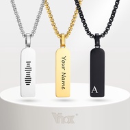 Vnox Classic Letter A-Z Bar Necklace Kwintas,Vertical Initial Bar Pendant Necklace Kwintas for Men B