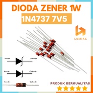 7.5v Diode Zener 1w 1N4737 Diode 7v5 7.5v 7.5 7.5 v 1 1.0 1.0 1.0 w DO-41