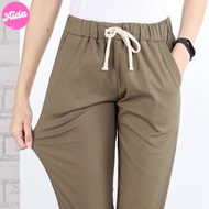 M-XL AIDA Women Cotton Casual Linen Full Length Trousers Long Pants