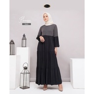 HANARA Dress Gamis Kekinian Rample Brukat Yessana Hijab Bahan Viscose