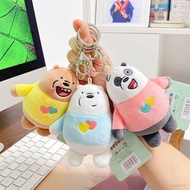 AG We Bare Bears Keychain Cartoon Cute Plush Toys Keyring Bag Pendant Dolls Anime Key Chain GIfts a
