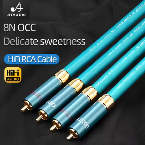 One Pair Ortofon RCA Cable for CD Amplifier Hi-end 8N OCC plated Sliver Interconnect 2RCA to 2RCA Ma