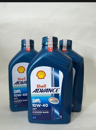 HARGA 3 PCS OLI SHELL AX7 -OLi  PELUMAS MOTOR GIGI SHELL ADVANCE AX7  10w- 40 1 LITER