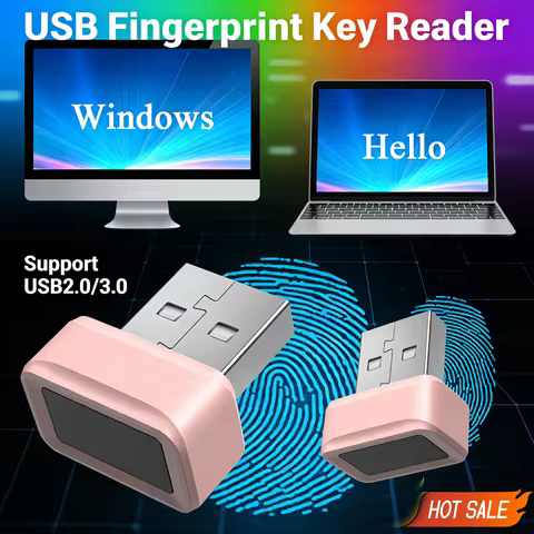 USB Fingerprint Key Reader Biometric Mini Security Key Dongle Anti-Spoofing Windows Hello FIDO U2F S