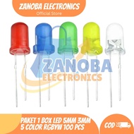100 Pcs LED 5 mm + 3 mm 5 Color (Box)