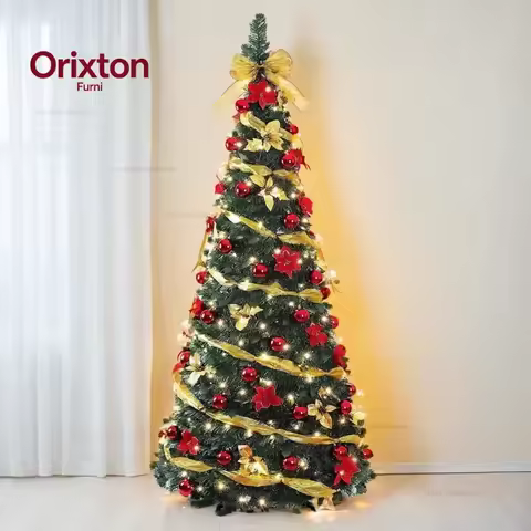 1.2/1.5/1.8 Folding Christmas Tree Home Atmosphere Christmas Decoration with Lights Shopping Mall Or