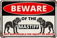Beware Of The Dog Mastiff Sign Aluminum Metal Tin Signs Outdoor Yard Sign Warning Sign For Fence Yar