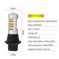 2Pcs DRL Turn Signal Light Py21w P21w LED 1156 Ba15s Bau15s T20 7440 W21w Wy21w 2835 42Smd Caus