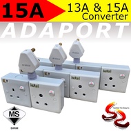 Custom Made 15A Plug Top to 15A and 13A socket adaport 2 way 3 way 4 way converter