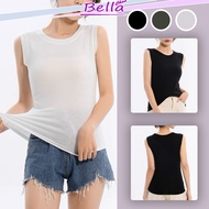 MORA Korean Women Sleeveless Singlet Inner Crop Top Shirt Turtleneck Camisole female Tight-fitting