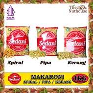 SEDANI Spiral Macaroni Pipe/ Shell/ 1kg [HALAL Macaroni Paste]