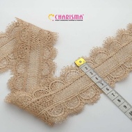 Charisma Brown Guipper Lace FR - Embroidered Lace 6cm Wide/ Price Per Roll (15 Yards)