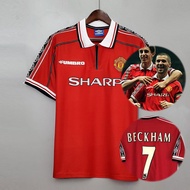1998 1999 Retro Jersey Manchester United Home Jersey Customization Name Number Vintage Jersey