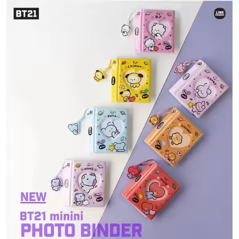Anime Accessories BT21 Mini Album Card Storage Booklet Anime Cooky Shooky 3-inch Card Book Fans Coll