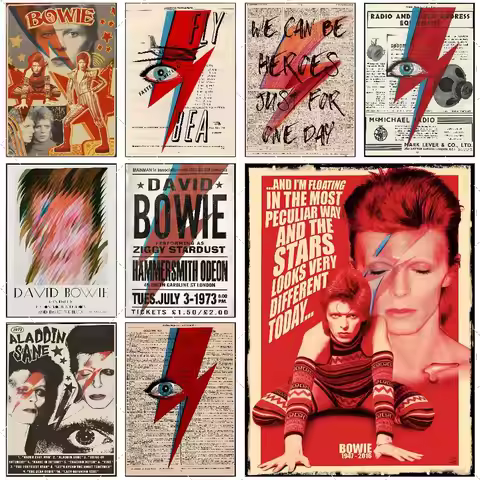 Classic D-David B-B-Bowie Poster High-definition art sticker Self adhesive waterproof home decoratio