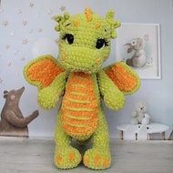 Plush dragon toy, Green dragon, Christmas gift, soft dragon toy
