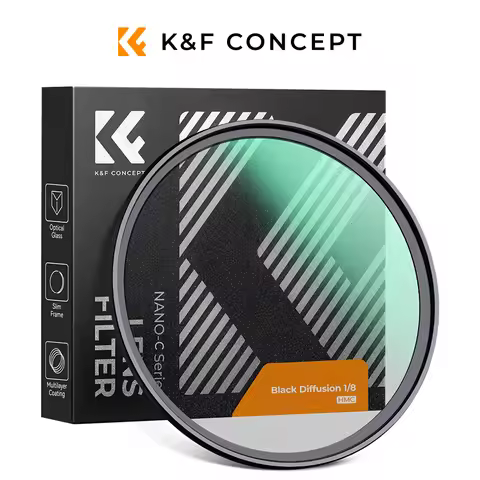 K&F Concept 67mm Black Mist 1/8 Filter (Nano-C ) Black Mist Diffusion Filter 49mm 52mm 55mm 58mm 62m